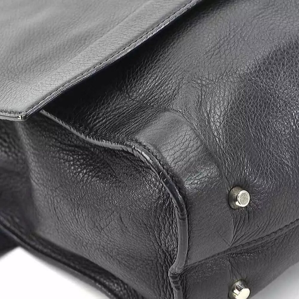 Authentic Givenchy Handbag Black Leather/Silverto… - image 3